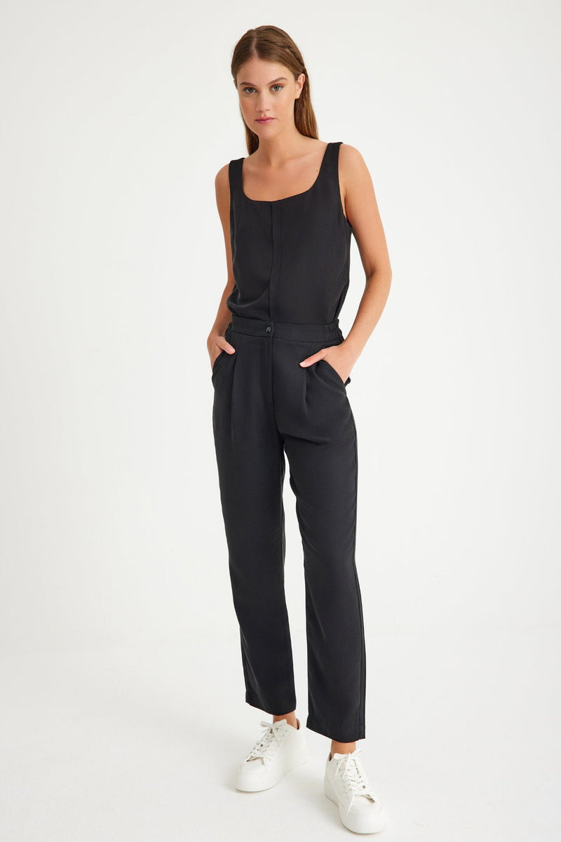 Schwarze Karottenhose für Damen