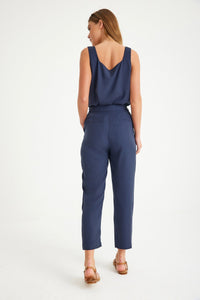 Marineblaue Karottenhose für Damen