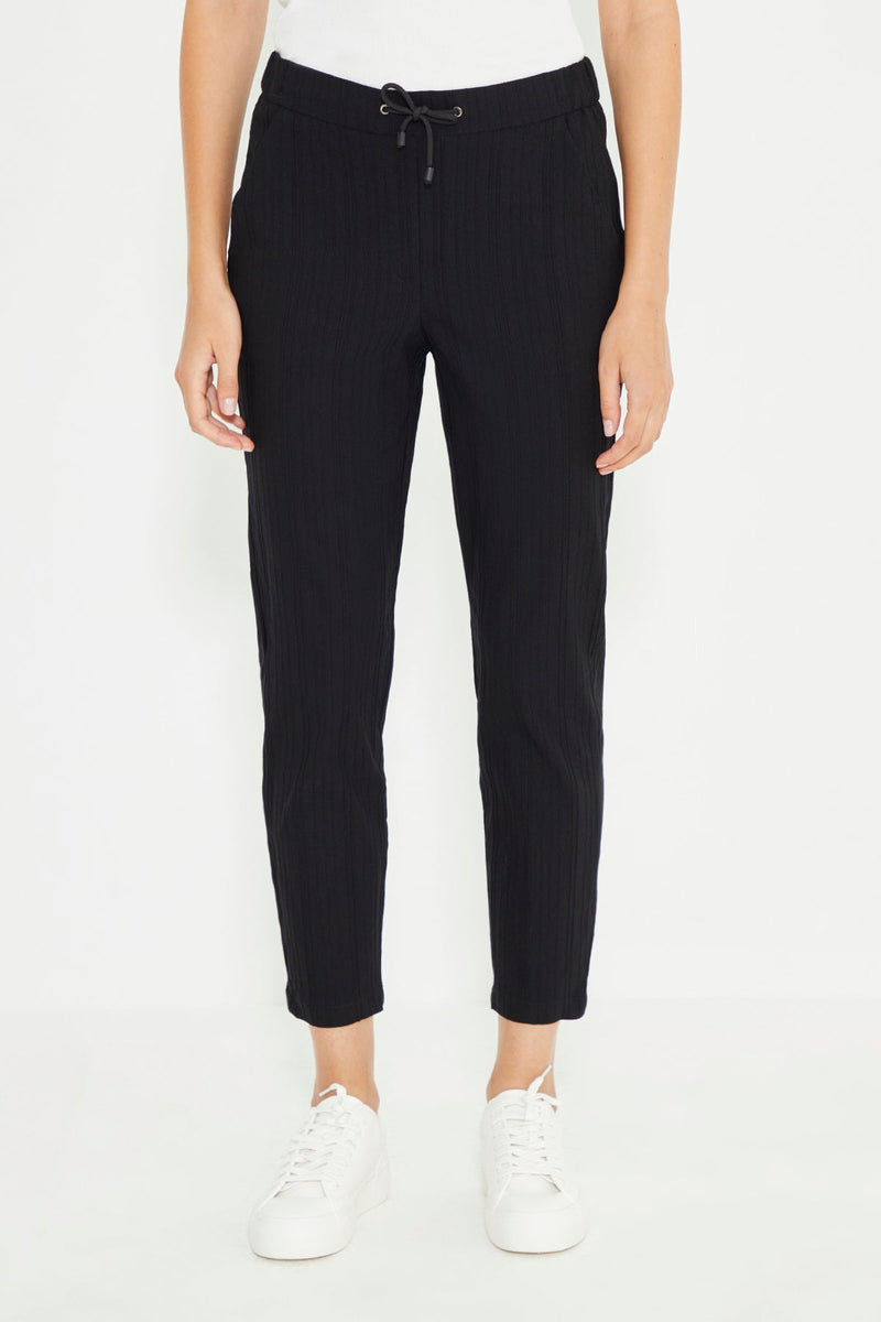 Schwarze Damenhose mit elastischem Bund
