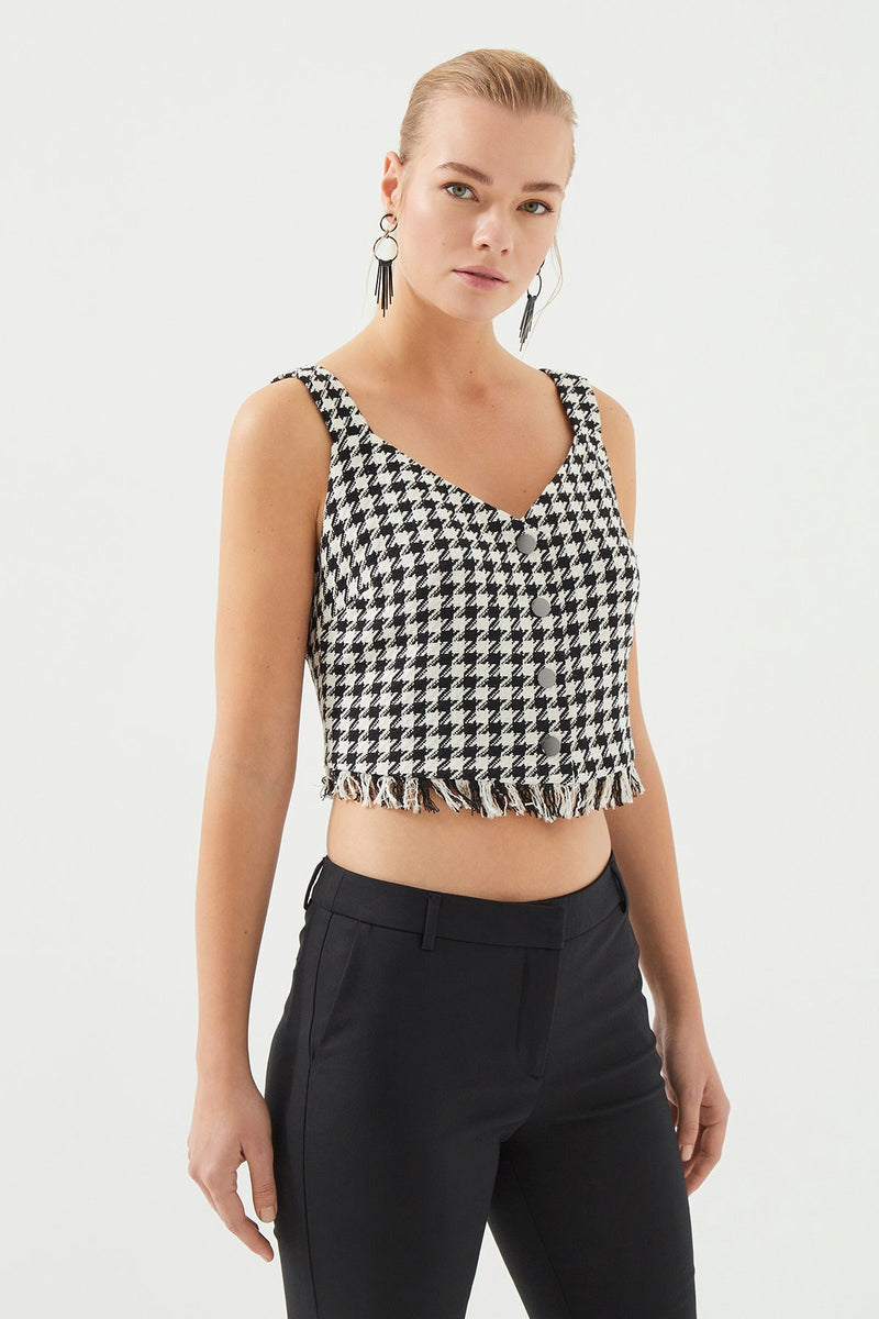 Schwarzes Crop-Top