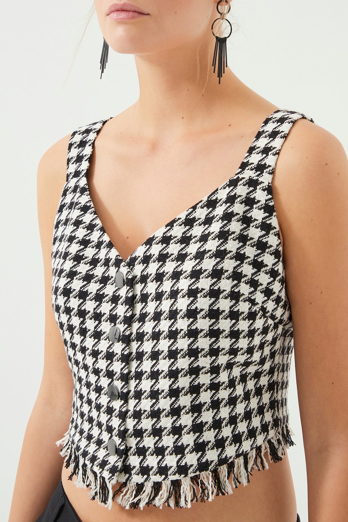 Schwarzes Crop-Top